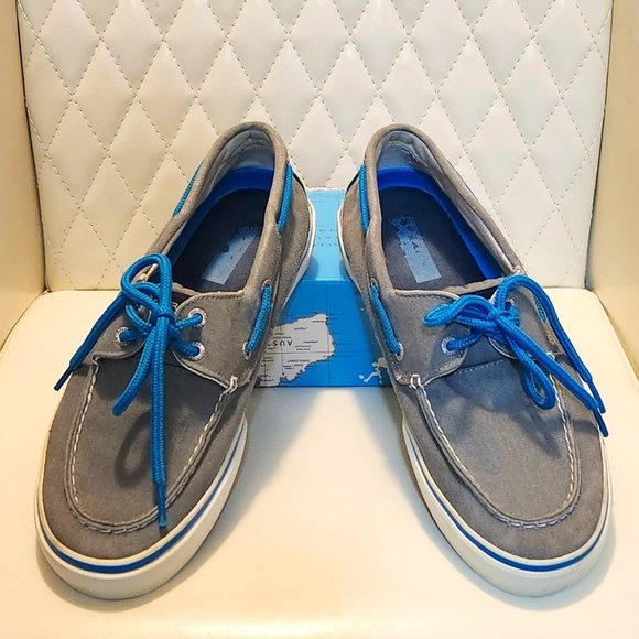 Men's Sperry Top Sider Grey/White Denim Washed Sneakers. Size 9.Good Condition - Picture 5 of 16